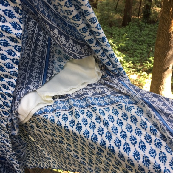 New Directions bohemian shark bite hem  slightly sheer skirt - Picture 8 of 12